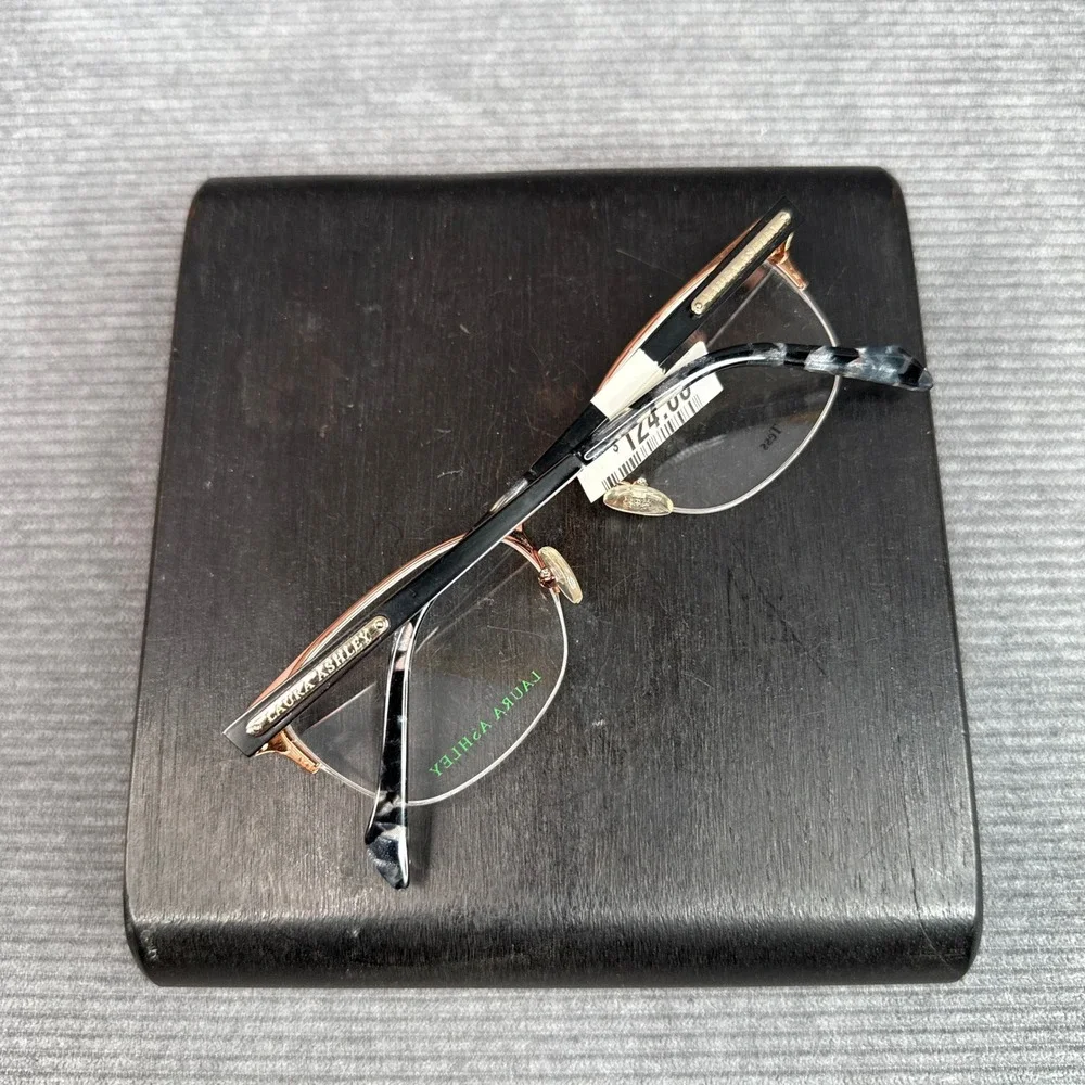 Laura Ashley Tess Black Gold Semi Rimless Cat Eye Eyeglass Frames
